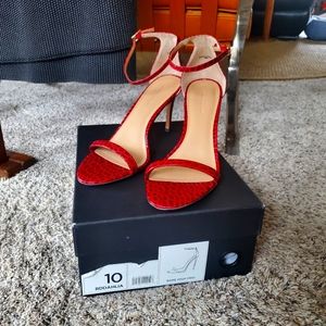 Banana Republic Red Croco Bare Heel Size 10